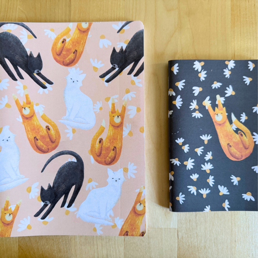 Set “Gatti & Margherite” – Duo Quaderni Illustrati