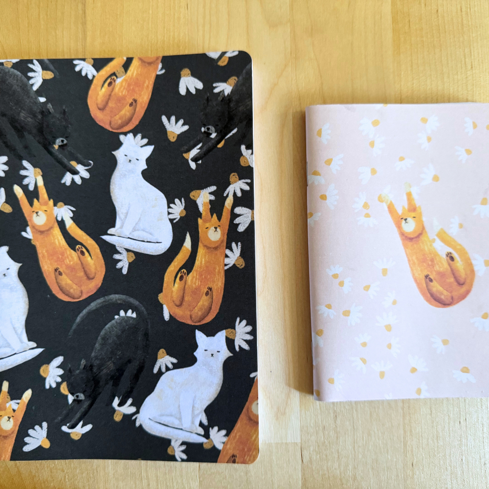 Set “Gatti & Margherite” – Duo Quaderni Illustrati