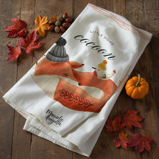 Set di 4 Tea Towel illustrati Cocoon