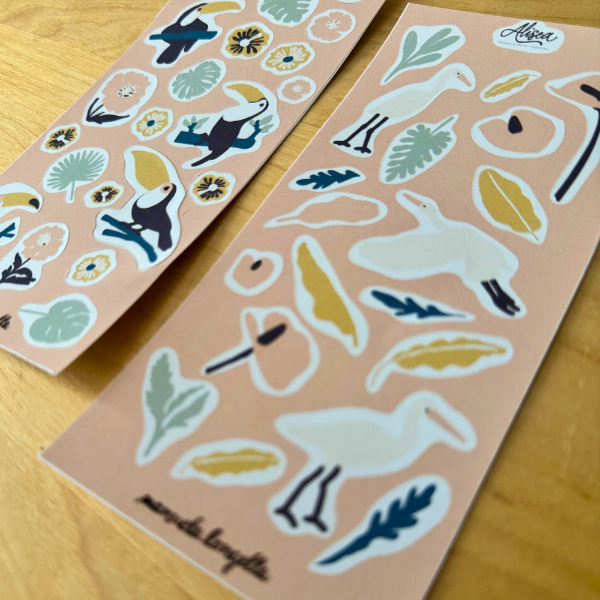 Set Mini Stickers Sheet “Alisea” – Tucano & Airone
