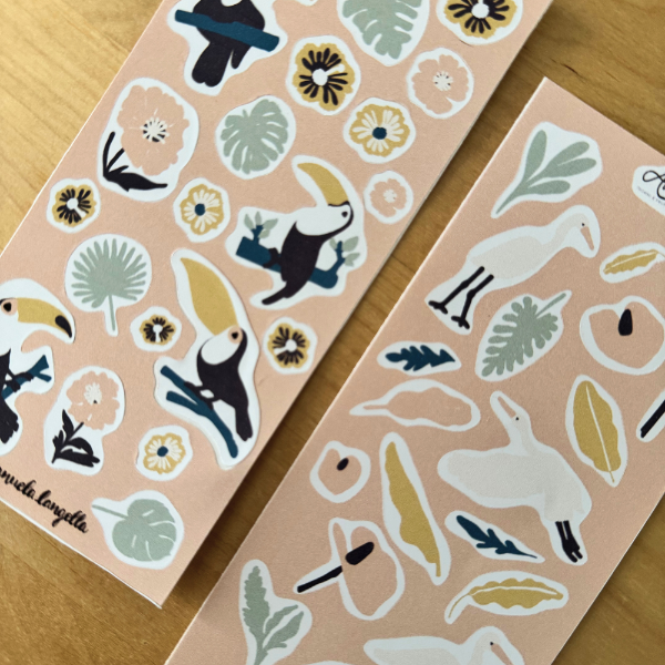 Set Mini Stickers Sheet “Alisea” – Tucano & Airone