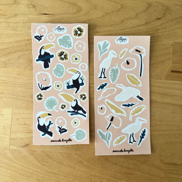 Set Mini Stickers Sheet “Alisea” – Tucano & Airone